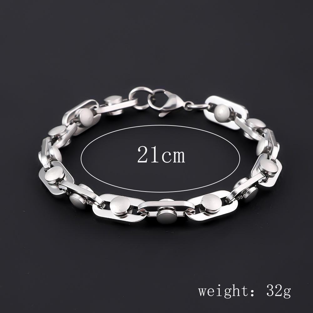 Bracciale da Uomo in Acciaio Inossidabile Semplice Prepotente Punk Alto Senso Cubano Acciaio al Titanio Bracciale Gioielli da Uomo