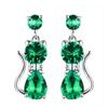 Huitan Romantic 9 Colors Cat Earrings for Women Inlaid Brilliant Cubic Zirconia Statement Girl Earrings Daily Wear Party Jewelry