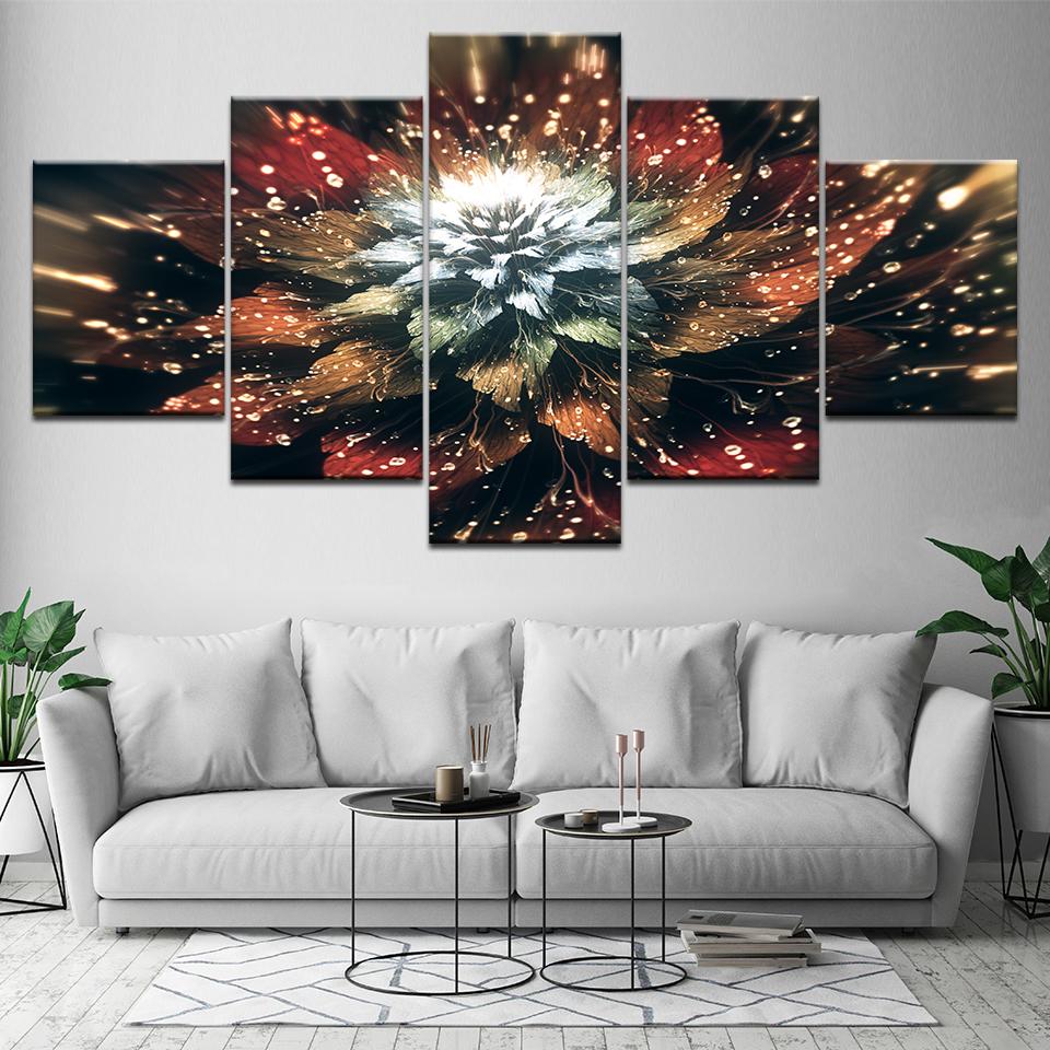 Canvas Painting Art abstract flower Wall Art Pictures 5 Pieces Modular Wallpapers Poster Print for living room Home Decor