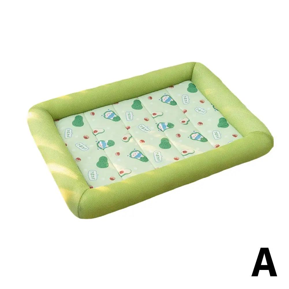 

New Summer Pet Dog Cat Cooling Mat Small Square Ice Silk Cool Mat Breathable Portable Comfortable Dog Bed Supplies Accessories 70x52cm