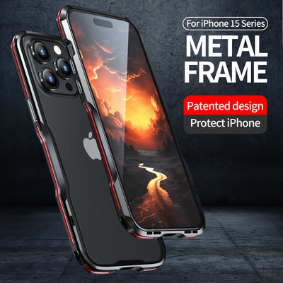 Armor Case for IPhone 15 14 Pro Max 14 15 Plus 14 Pro Shockproof Armor Metal Fram Bumper Irregularly Aluminum Case Cover