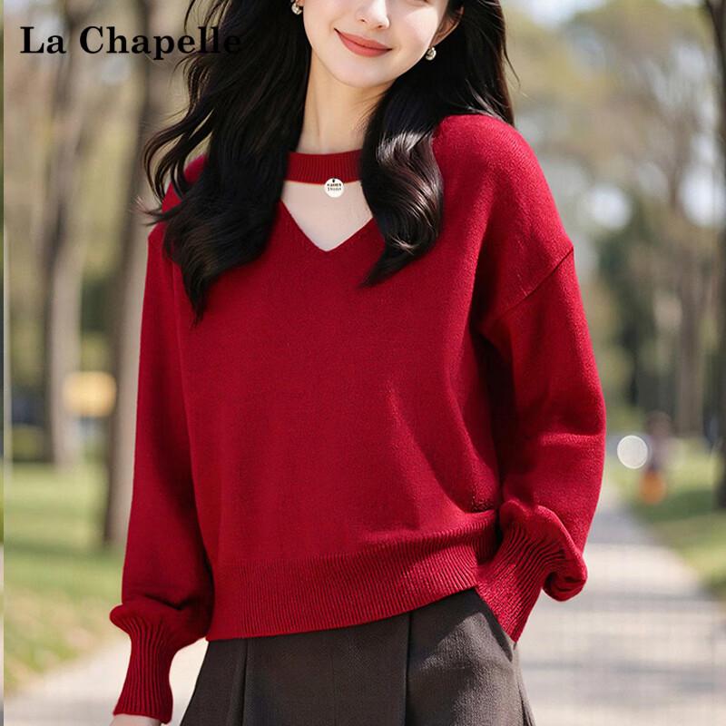

La Chapelle Women s V-Neck Long-Sleeve Knit Top One Size
