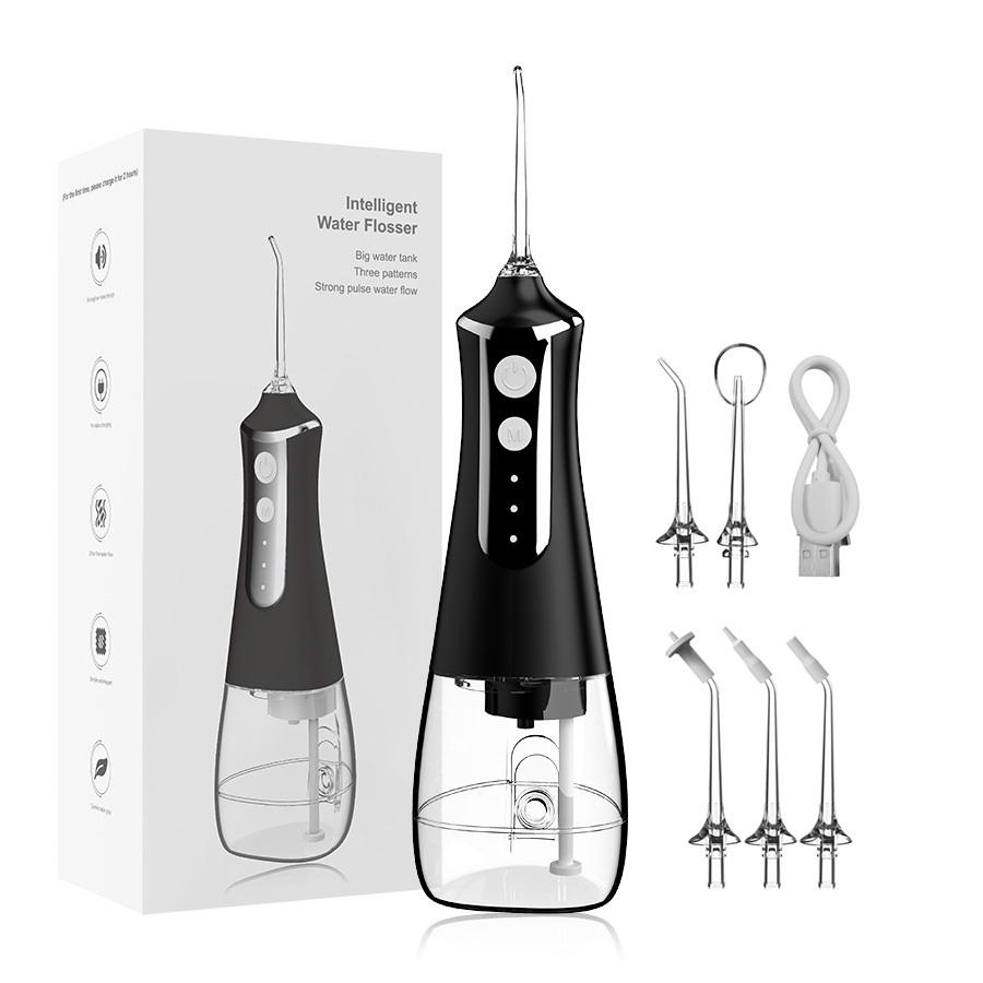 Zubní ústní irigátor Vodní nit Zubní párátko pro čištění zubů Nit Ústní mycí stroj 5 trysek 300 ml Floss Jet