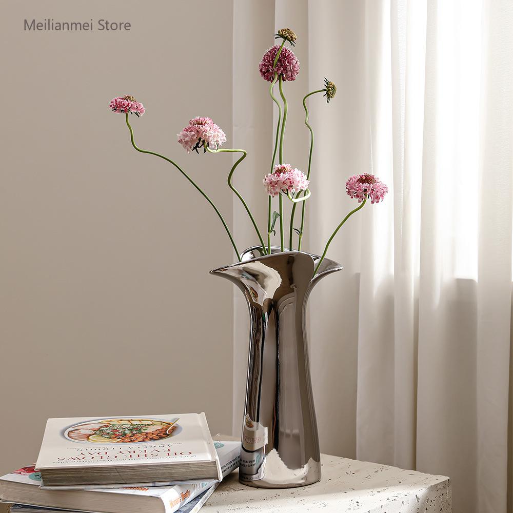 Ceramic Decorative Vase, Light Luxury Nordic Hydroponic Flower Arrangement Vase Rural Home Decoration Flower Vases Home Decor