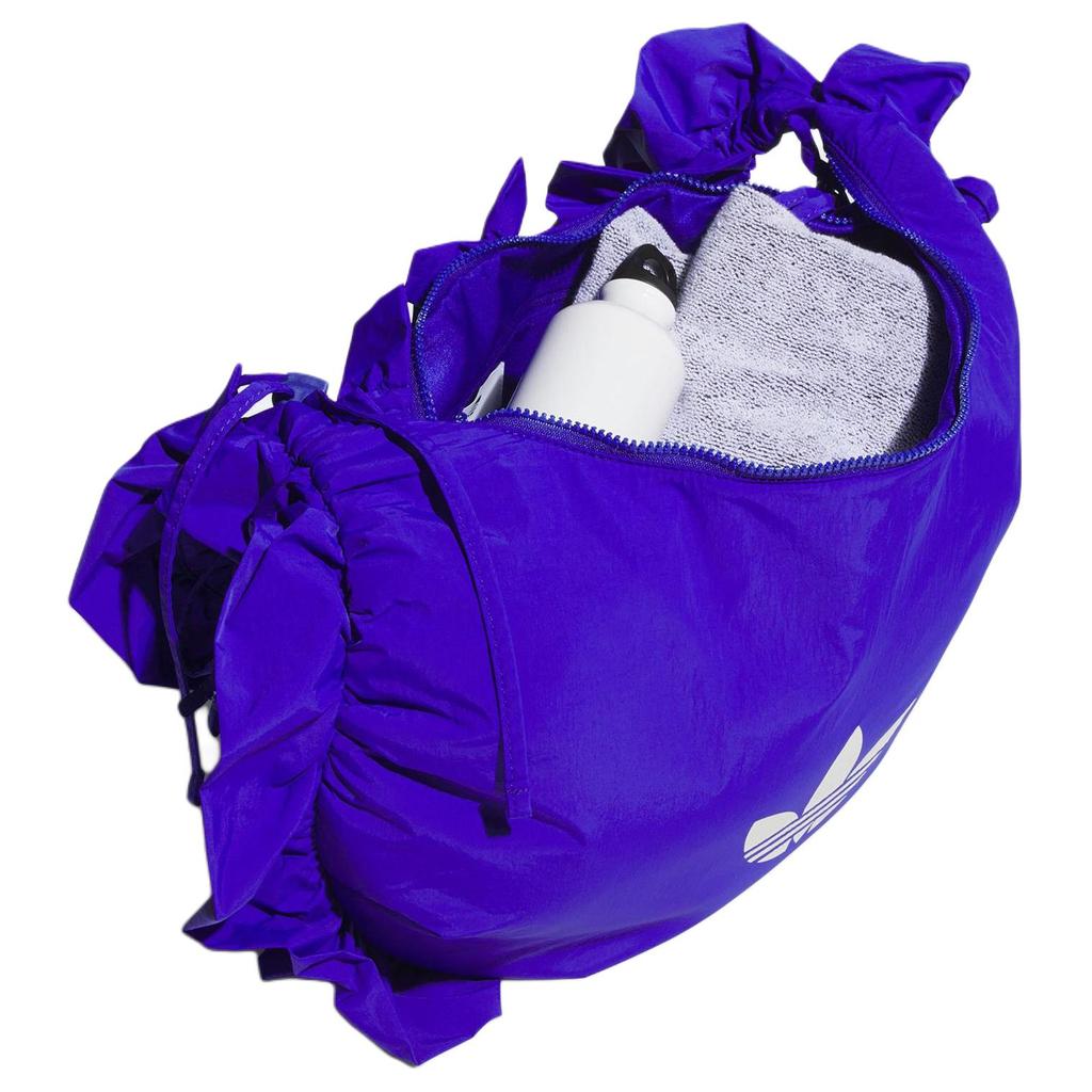adidas Originals Ruffle Double Layer Ruffle Design Recycled Nylon Tote Bag Large Women Tote Bag Bright-Blue IA8914