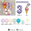 5pc/set Flower Balloons Tower 32inch Purple Number Balloon for Kids Adults Happy Birthday Party Decoration DIY Party Supply