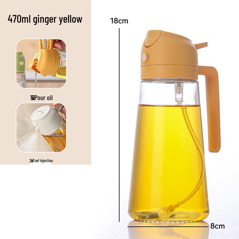 Dual-Function Leak-Proof Glass Oil Sprayer & Pourer for Kitchen