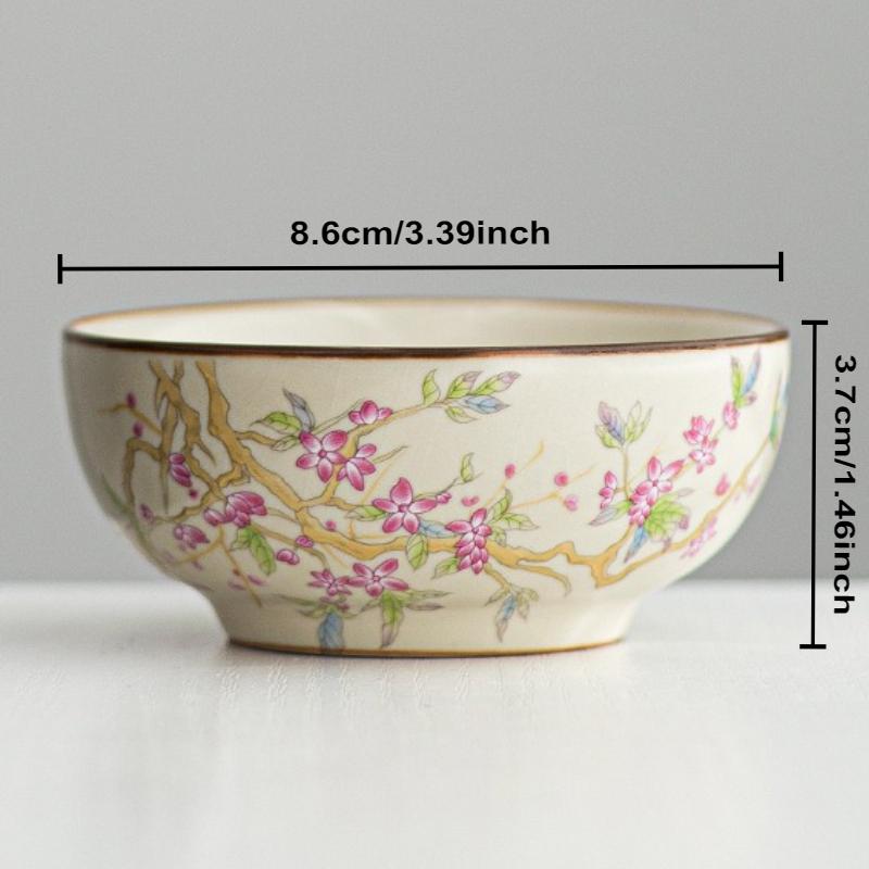 Ru Kiln Ceramic Master Cup Creative Peach Blossom Teacup Small Tasting Mug Tea-calix Chinese Kungfu Tea Bowl Household Teaware