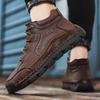 Plus Size 39-48 Men Handmade Plush Lined High Top Casual Shoes Warm Comfortable Casual Footwear For Autumn Winter