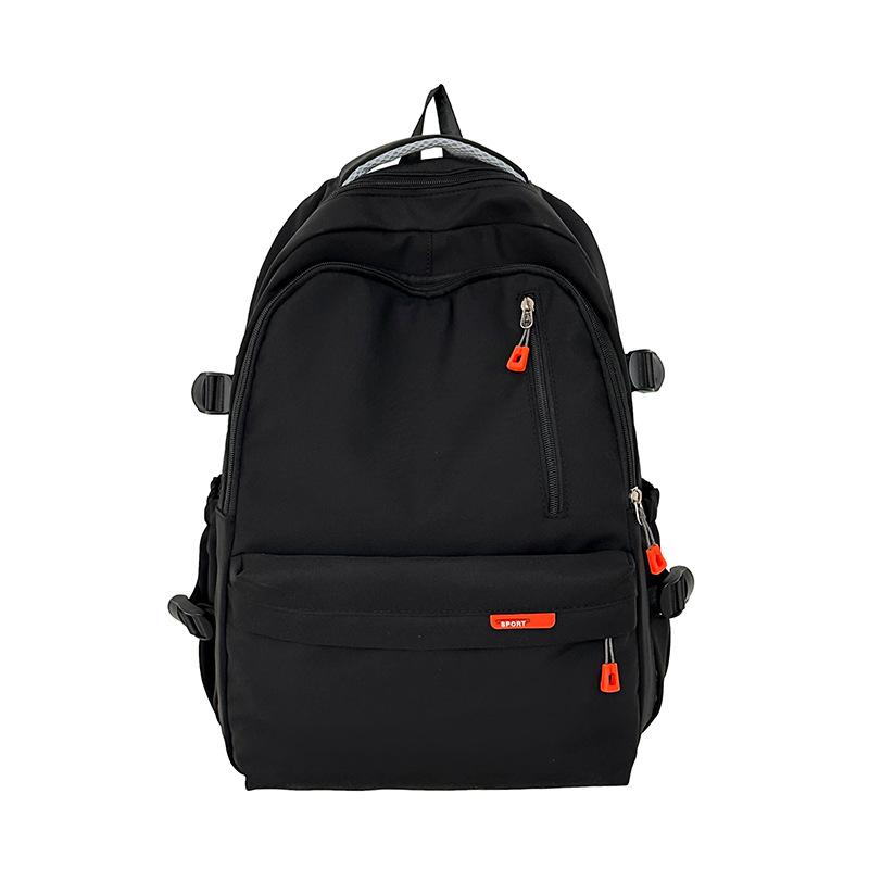 

Модный новый рюкзак большой вместимости для учеников средней школы, легкий, снижающий нагрузку, школьный ранец, водонепроницаемый и износостойкий, спинка чёрный