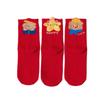 Children's Seamless Zodiac Horse Socks - Red Combed Cotton, Mid-Calf, Sweat-Wicking, Cartoon Design for Boys/Girls, Autumn/Winter.