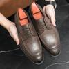 Fashion Fashion Highquality Retro Men's Shoes Casual Dress Leather Shoes Brown Black Formal Business Derby Shoes Luxury Wedding Shoes