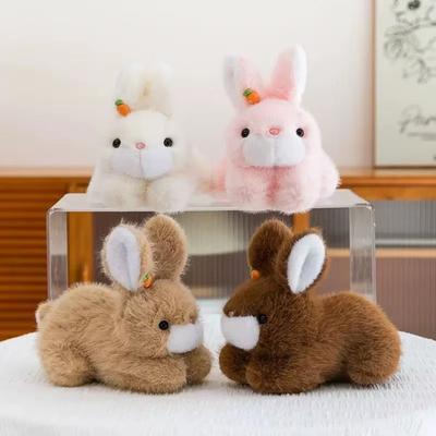 Interactive Plush Rabbit Pillow Fluffy Stuffed Animals Rabbit Toy  Home Decor
