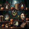Soft Magnetic Office Whiteboard Items Retro Gothic Halloween Refrigerator Magnet, Distressed Oval Photo Frame Frige Magnets, Dark Reusable Festive