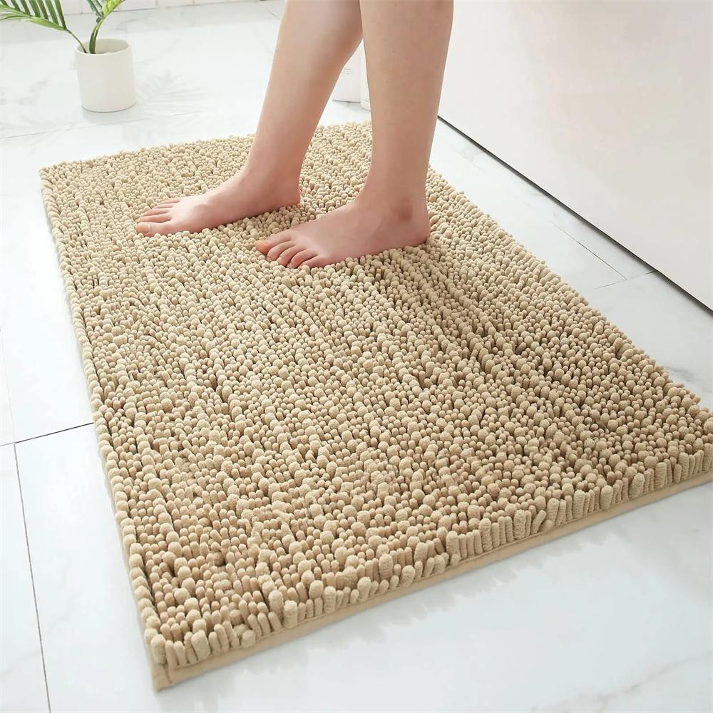 Olanly Super Absorbent Bathroom Rug Luxury Chenille Bath Mat Plush Non-slip Shower Mat Bathroom Carpet Welcome Deal Floor Mats
