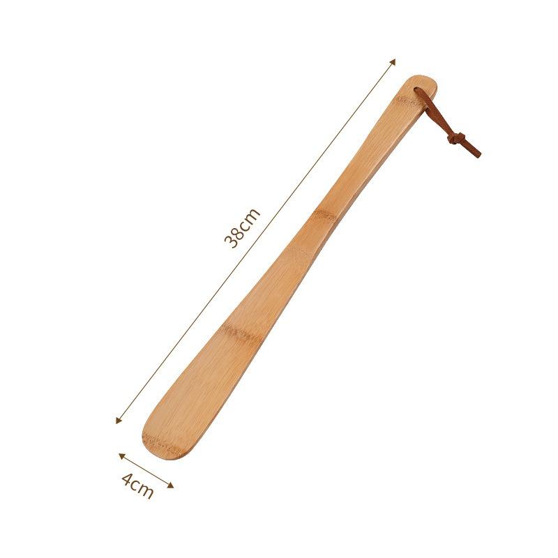 Long Handle Bamboo Shoe Horn for Elderly and Pregnant Women Easy Slip On Shoe Helper No Bending Dressing Aid