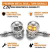 Decorative Skull 1 Pair Motorcycle LED Turn Signal Light, Head Warning Indicator Halloween Decorations Waterproof Universal Blinker for Ebike