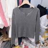 Fall Winter V Neck Knit Top Women Thin Long Sleeve Solid Short Cover Up Slim Sweater Cardigan Coat