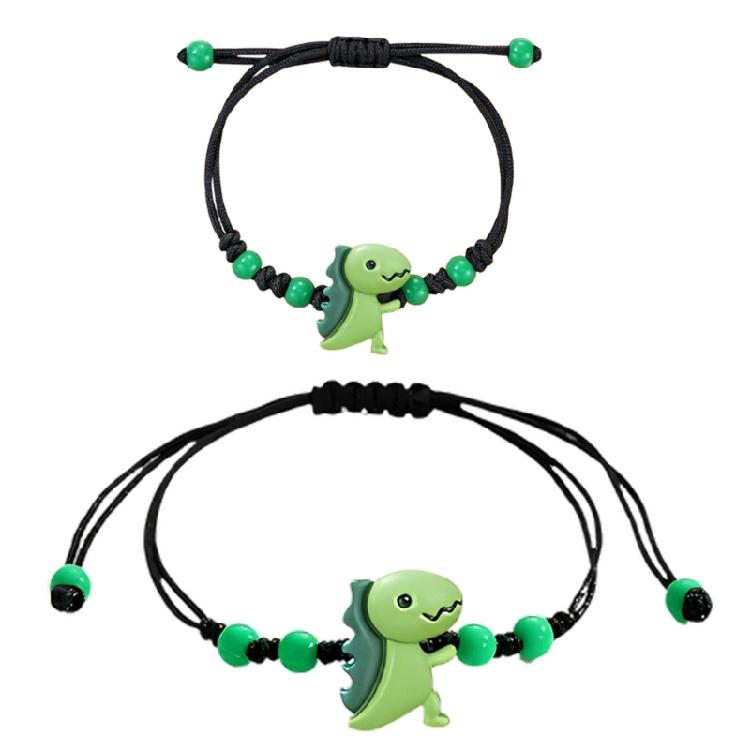 Vibranting Resin Dinosaur Beaded Bracelet For Boys Girls Features Attached Greeting Card