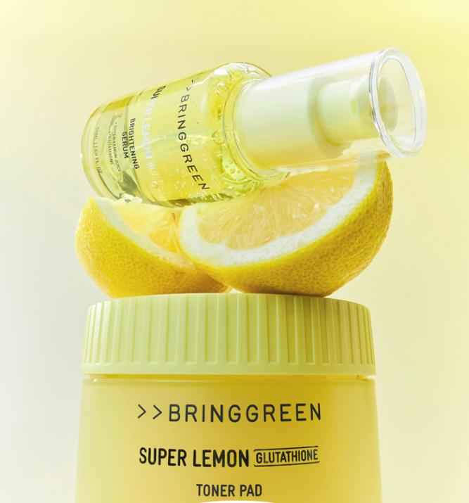 BRING GREEN Super Lemon Glutathione Toner Pads 90pcs + Refill | Brightening & Exfoliating