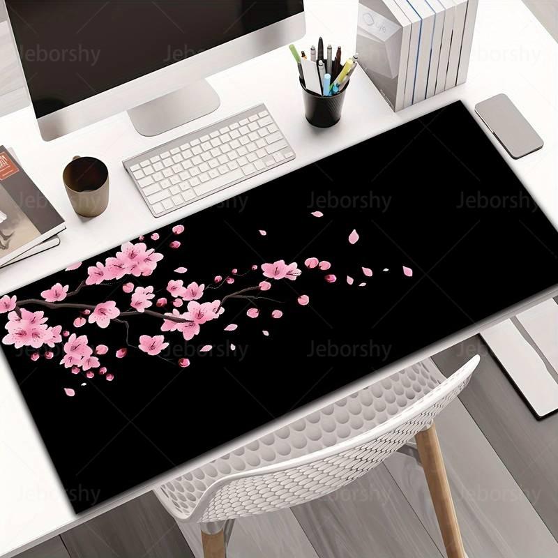 Übergroßes Gaming-Mauspad Japanisches Rosa Kirschblüten-Design Kieselgur-Material für Präzision und Komfort