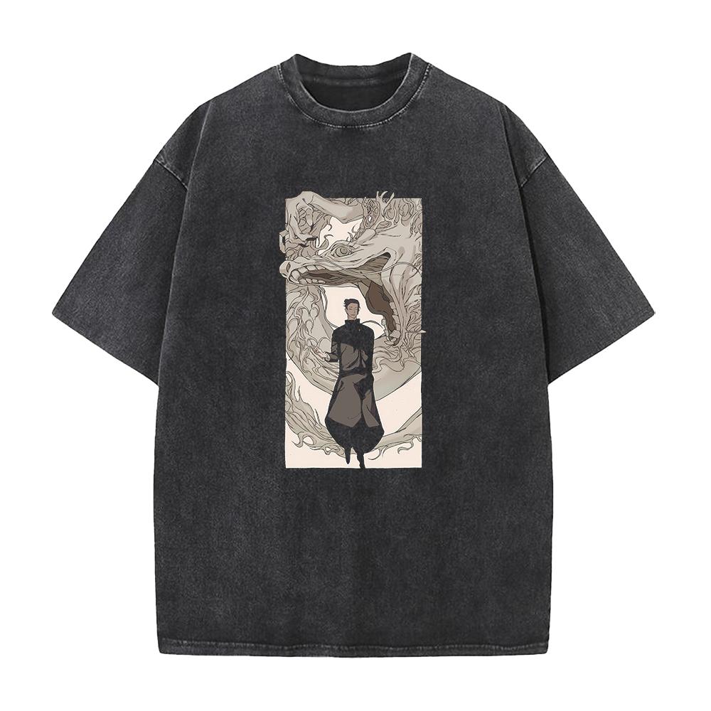 

Hot Anime Jujutsu Kaisen Geto Suguru Graphic Vintage Tshirt Men Manga Cotton T-shirts Vintage Washed Tee Harajuku Male T Shirt XXL чорний/білий