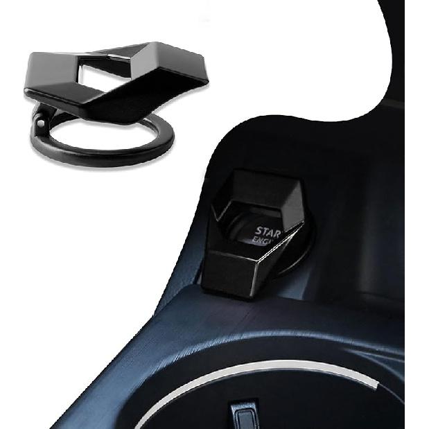 Engine Start/Stop Button Cover, Carbon Fiber Zinc Alloy Car Power Control Trim, Push To Start Button Key Ignition Protective Cover, Universal for