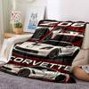 1pc Corvette Z06 Car Blanket Lightweight Flannel Blanket Throw Blanket For Sofa, Bed, Travel, Camping, Livingroom, Office, Couch