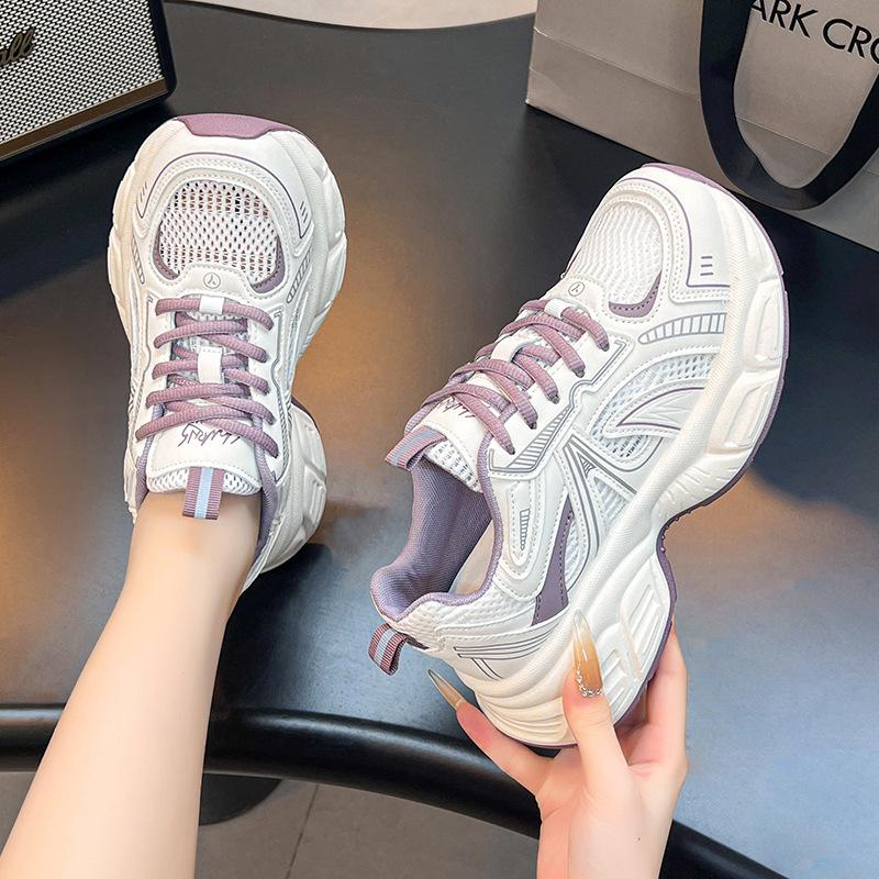 Thick-soled small man height increase versatile dad shoes 2025 new shoes women's popular soft-soled not tired feet sports women's shoes