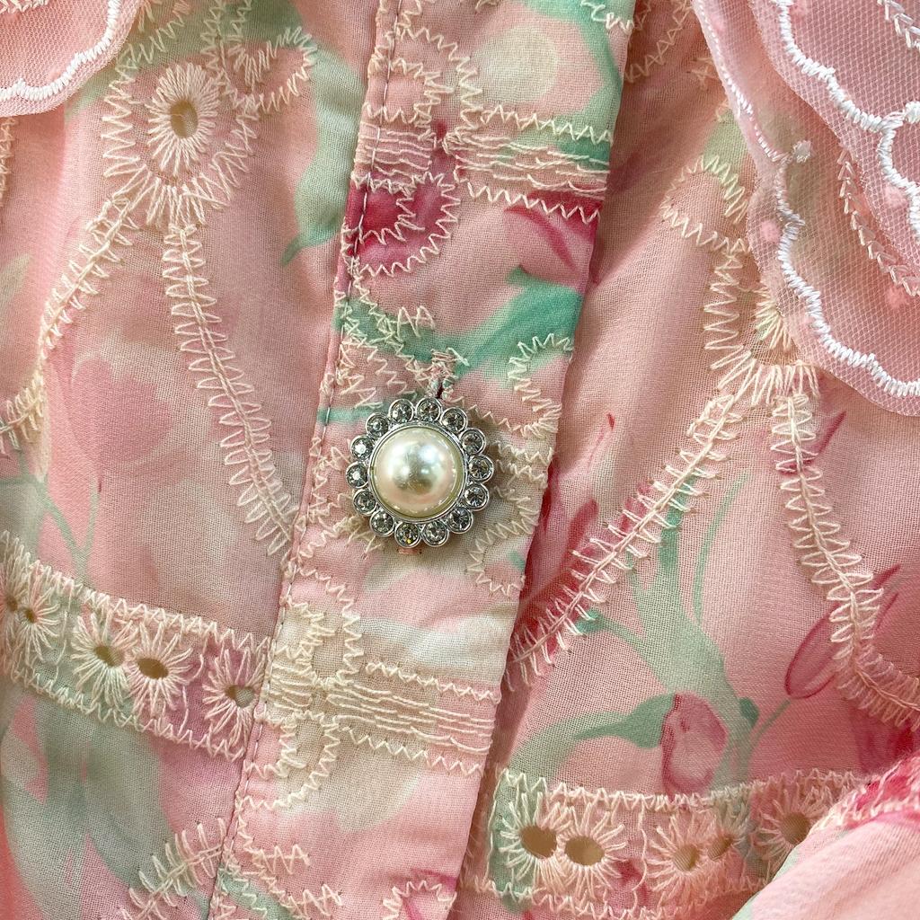 Elegant 2 Piece Set Women Summer Spring Floral Print Embroidery Prom Evening Party Long Dress Suits Crop Top Skirts Suits