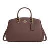 Geantă Savannah Carryall 36 Logo Accesorii Aurii Piele texturată Umăr Crossbody Tote Mare Femei Culoare Piatră Întunecată Maro