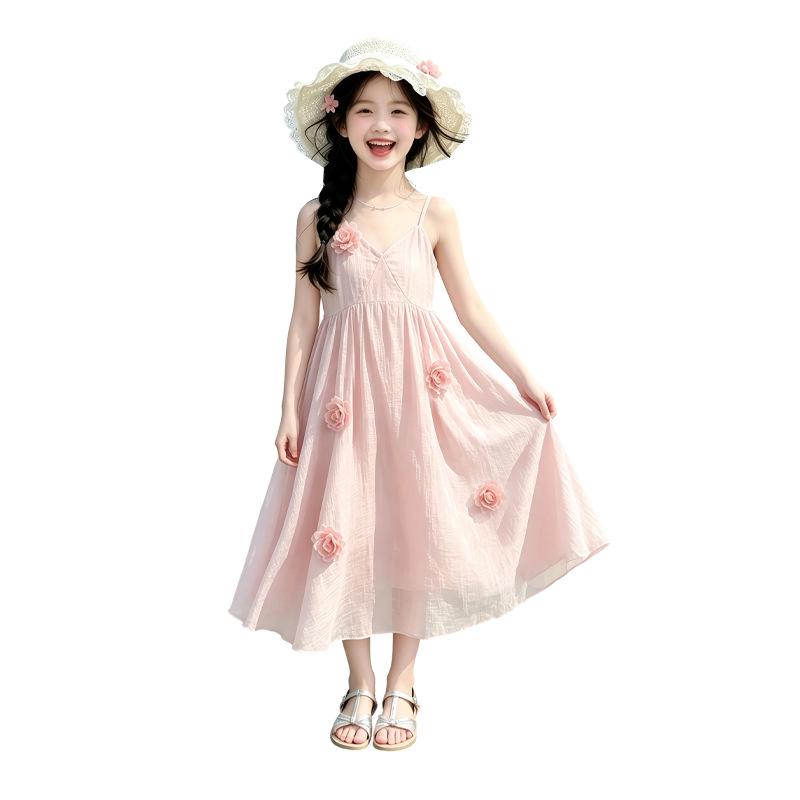Girls' Floral Summer Beach Dress 2026 - Stylish Strappy Holiday Dress