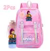 2Pcs/set K-pop Printed Backpack with 750Ml Water Bottler for Teenager Girl Boy Bookbag Kid Gift Large Capacity waterproof Travel Bag Mochila