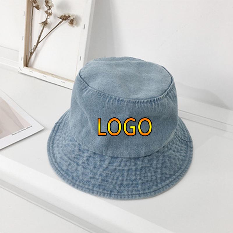 Foldable Fisherman Hat Women Summer Cotton Bucket Hat Washed Denim Bucket Hats Bob Caps Hip Hop Gorros Men Women