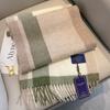 Checkered Pure Wool Scarf For Women'S Winter Versatile Birthday Gift Versatile Thickened Warm Cashmere Scarf