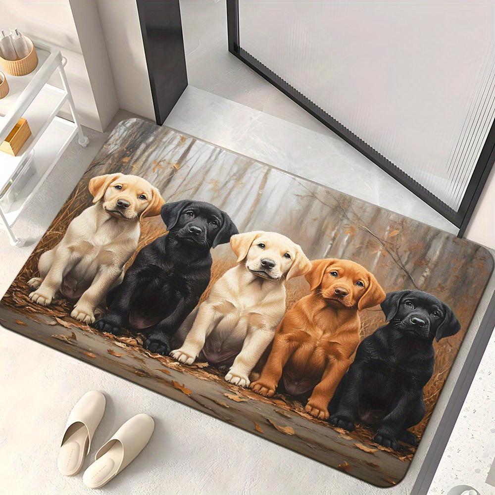 High Definition Printed Labrador Retriever Non-Slip Door Mat Absorbent Washable Rug for Bathroom Bedroom Living Room Entryway