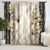 Luxurious Attractive Flowers Printed Curtain Rod Pocket Drapes Decorative Curtains For Living Room Bedroom Office Home Decor