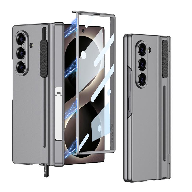 Applicable To Samsung Fold8Ultra Mobile Phone Case Folding Magnetic Hinge All-inclusive Gear Adjustment Integrated Pen Slot