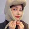 Fashion Solid Color Ear Protection Hat Cold Protection Down Cotton Filling Beanies Cap Balaclava Cold Weather Cap Outdoor Warm