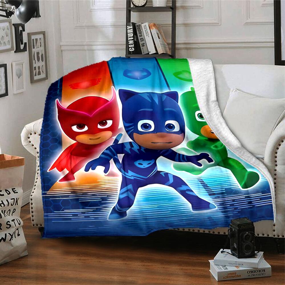1pc PJ Marks1 Blanket, Gift, for Men and Women, Soft Blanket, Good for Sofa Bed Couch Travel, Lightweight Flannel Blanket
