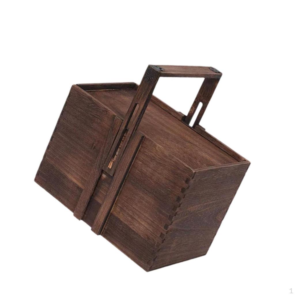 Handheld Wooden Container for Tea And Mooncakes, Ideal Home Living Room Or Office