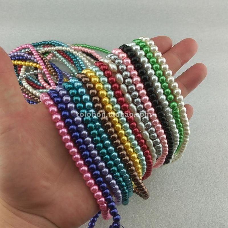 

Jewelry Gold Prop Decorations Necklace Imitation Pearl Mixed hair (one color)(6mm)