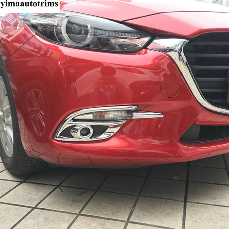 Chrome Front Rear Fog Light Lamp Door Handle Bowl Grille Strip Rearview Mirror Cover Trim For Mazda 3 2017 2018 Car Accessories