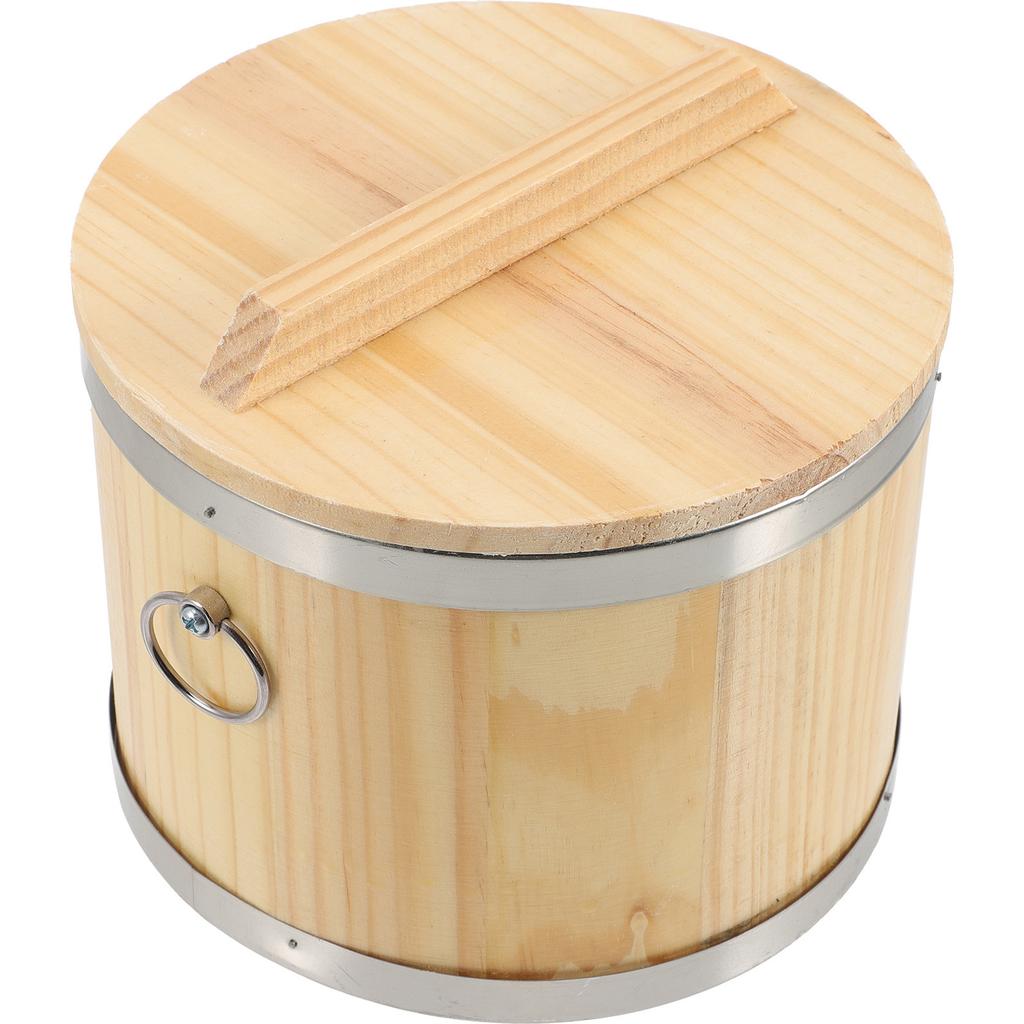 Secchio Rotondo in Legno per Riso Contenitore per Sushi Barile per Riso Cotto Contenitore Leggero per Alimenti Accessorio da Cucina