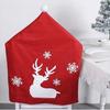 Christmas Chair Cover Snowman Tree Elk Dining Chair Back Covers for Dining Room