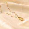Stainless Steel Geometric Hollow Waterdrop Necklace For Women Link Beads Chain Choker