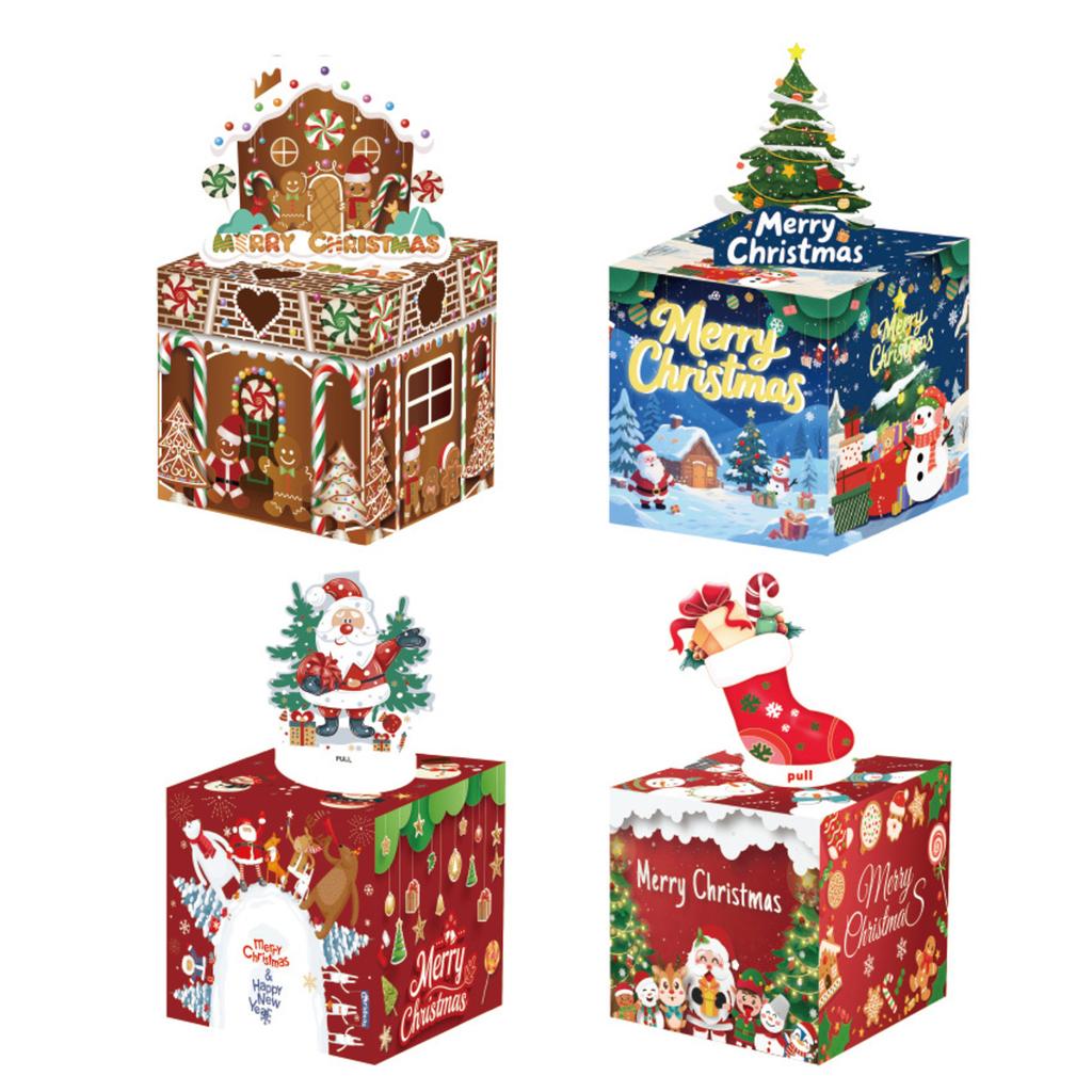 4 Sets Of Christmas Gifts In Different Styles Christmas Theme Party Surprise Money Gift Box Gifts