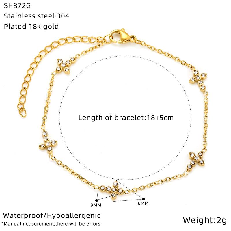 Trade Light Luxury High-End Stainless Steel Bracelet Women'S Zircon Personalized Love Butterfly Gold-Plated Jewelry