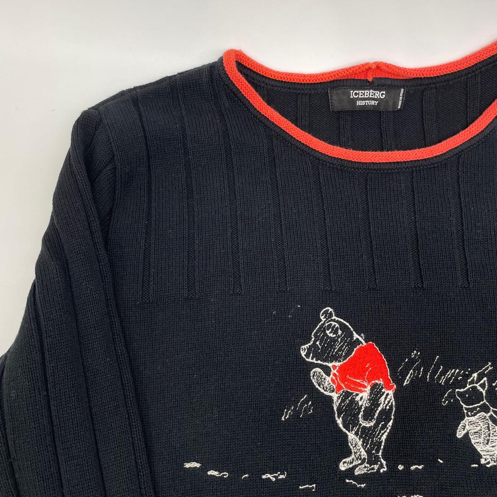 ICEBERG [HISTORY] Black x Disney Winnie the Pooh knit tops Not written blackUsed