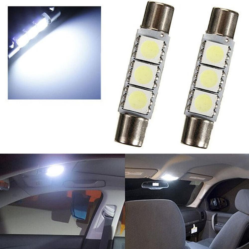 4x HID White 5050 3-SMD 31mm 6641F Fuse LED Bulb Mirror Light Sun Visor Lamp Auto Accessories Universal Car Tuning Durable